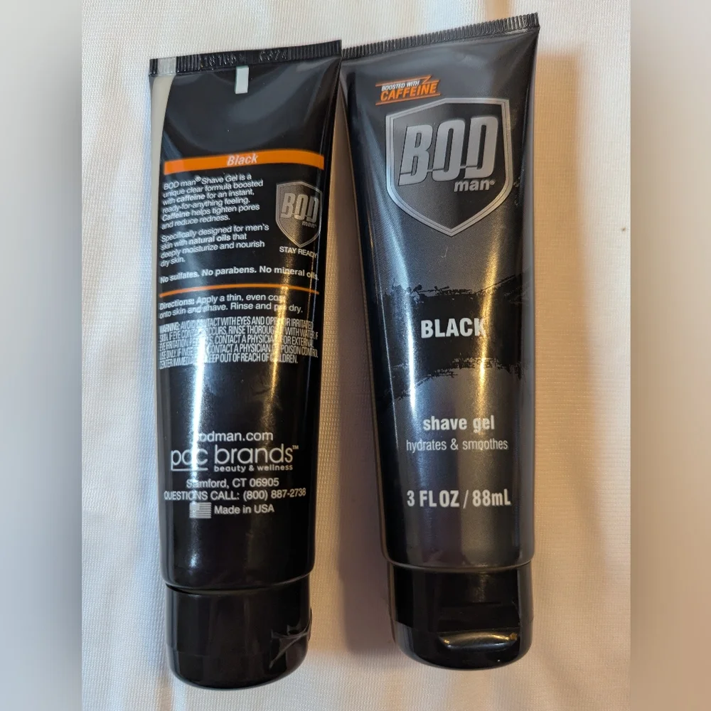 Bod Man Black Shave Gel Set Of 2 Brand New